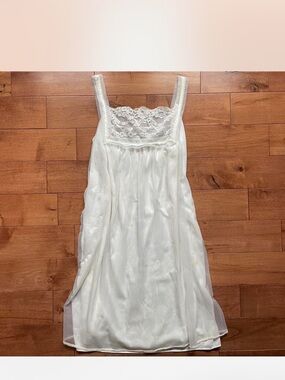 White Lace satin slip dress